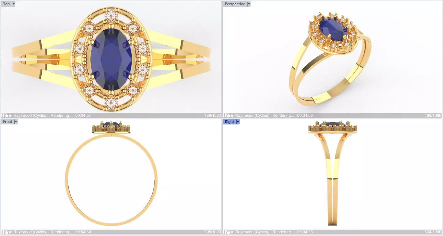 Digital Preciousness Custom-made ring in 3D modeling 3D print model