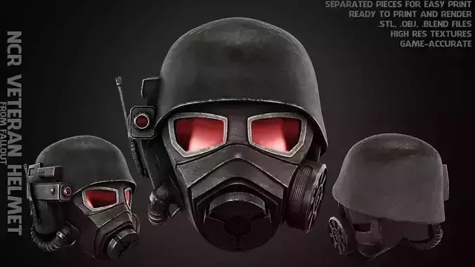 Fallout NCR Veteran Ranger Helmet for Cosplay 3D print model