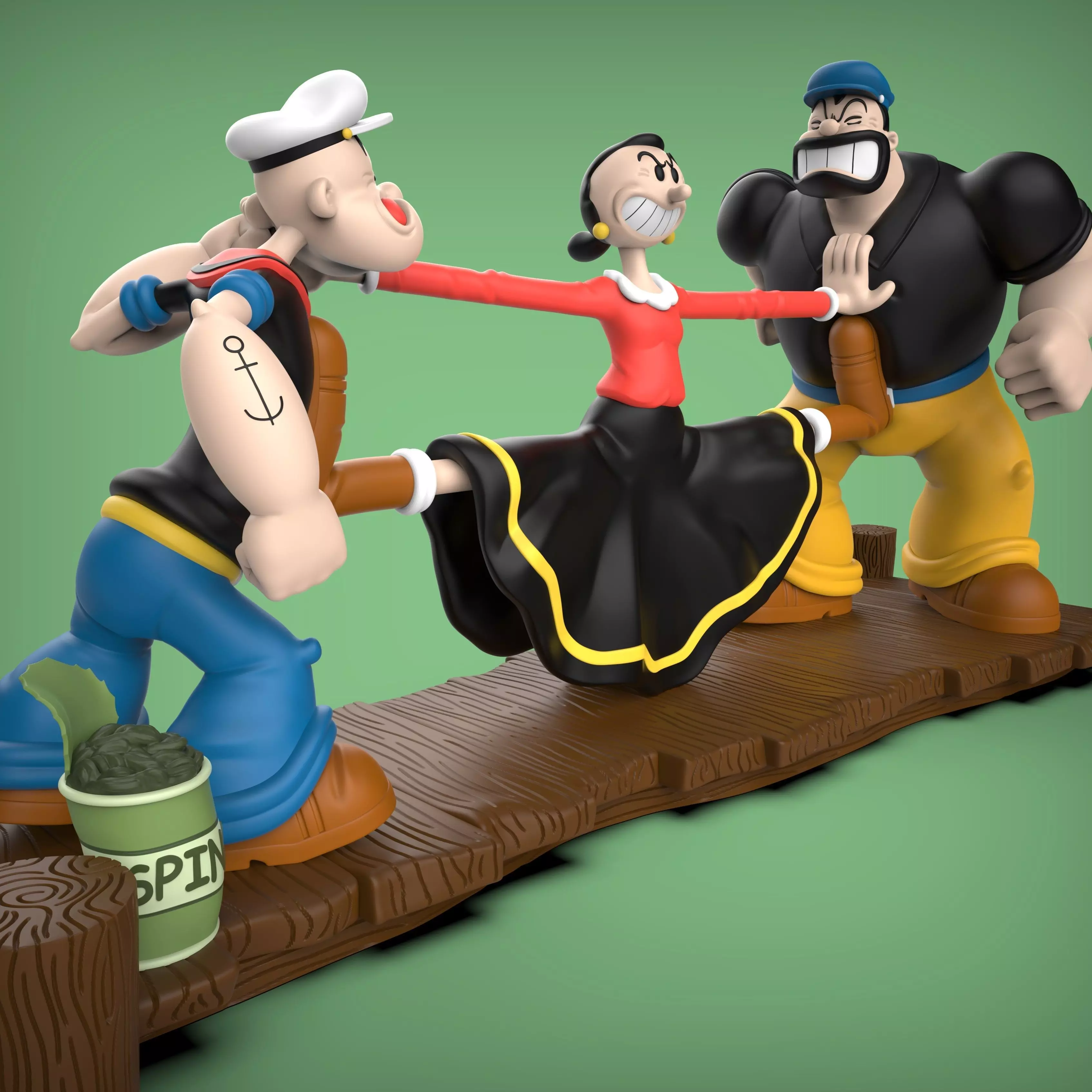 POPEYE OLIVIA Y BRUTUS 3D print model_2