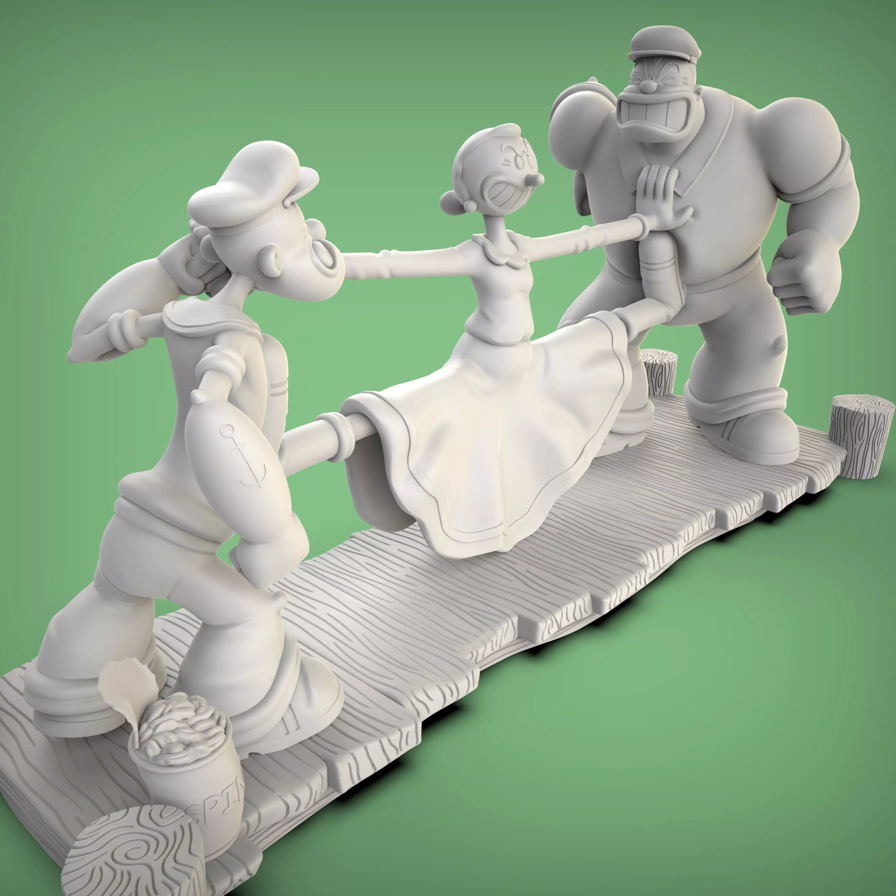POPEYE OLIVIA Y BRUTUS 3D print model_10