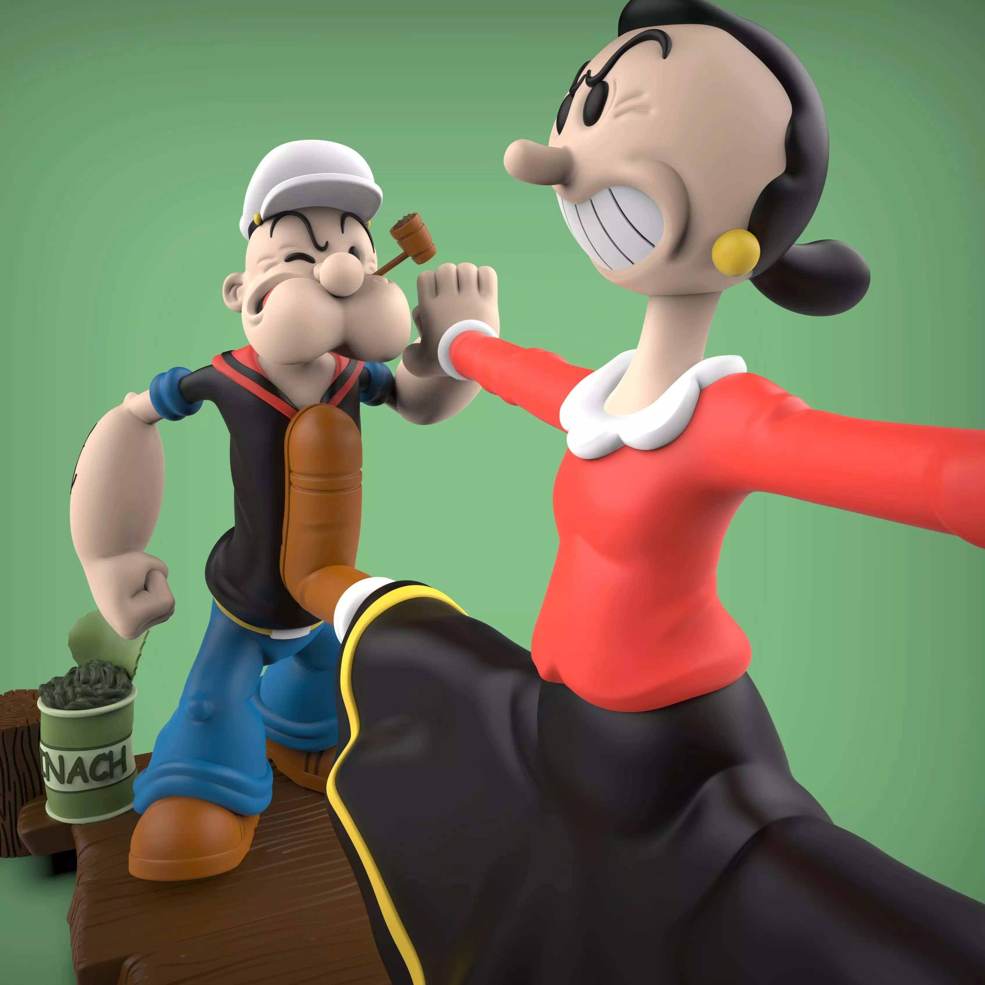 POPEYE OLIVIA Y BRUTUS 3D print model_7