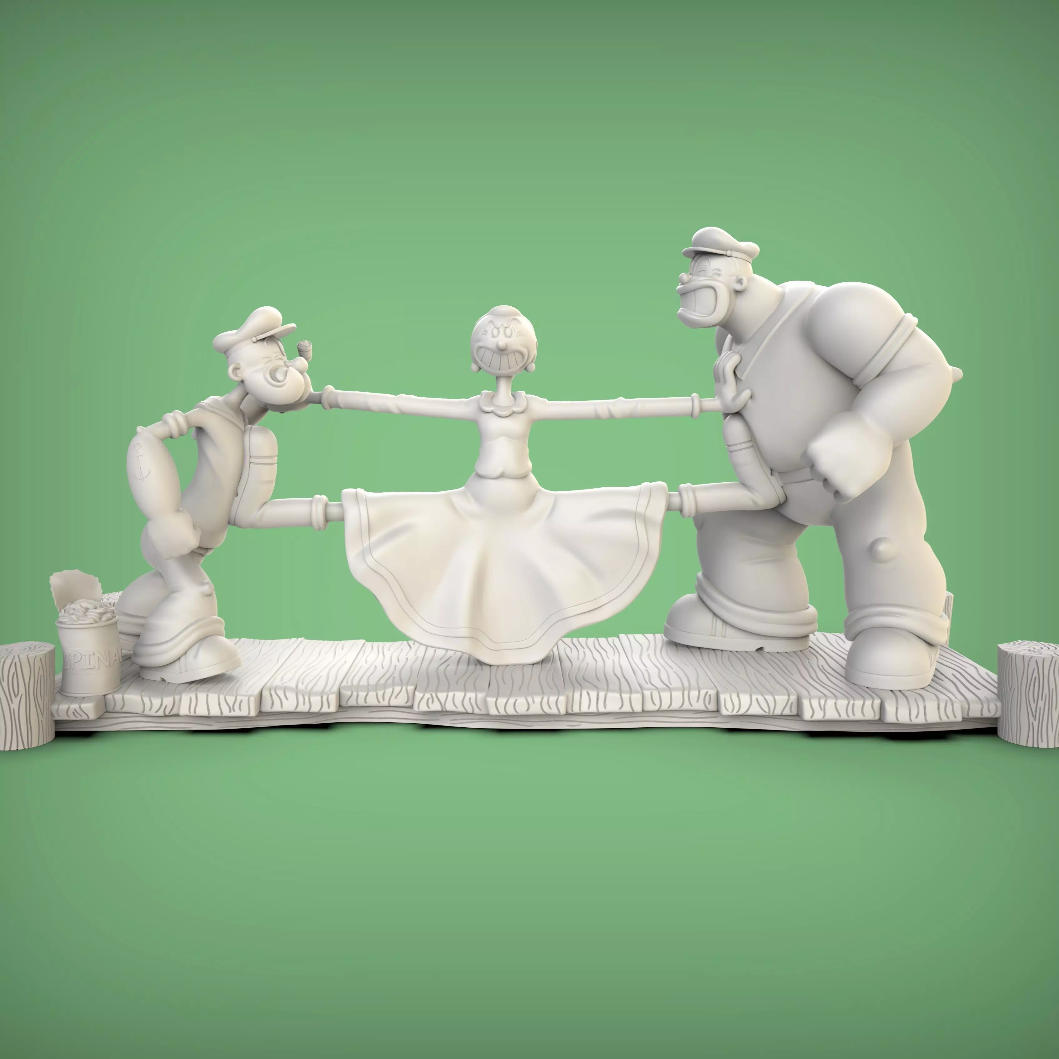 POPEYE OLIVIA Y BRUTUS 3D print model_8