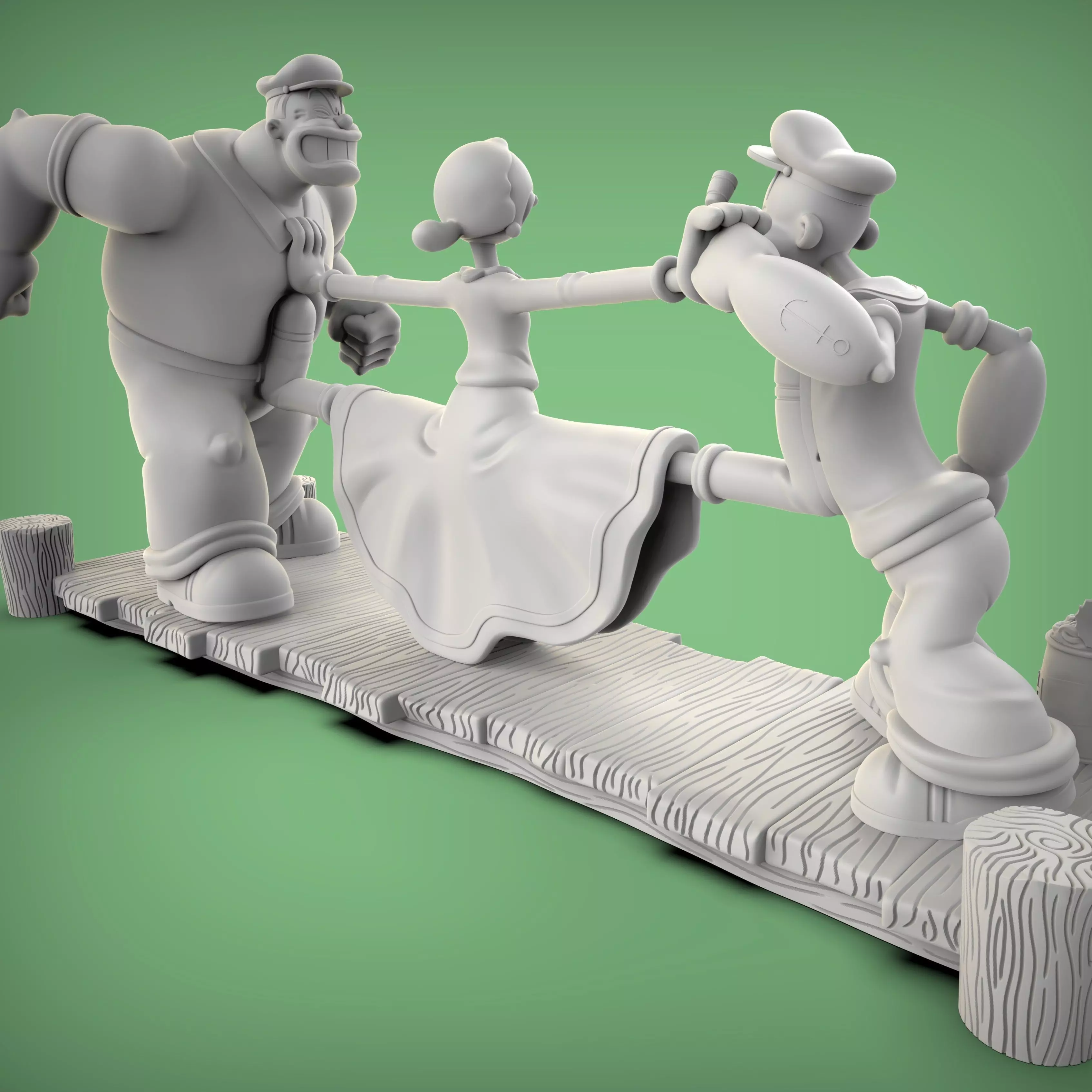 POPEYE OLIVIA Y BRUTUS 3D print model_11