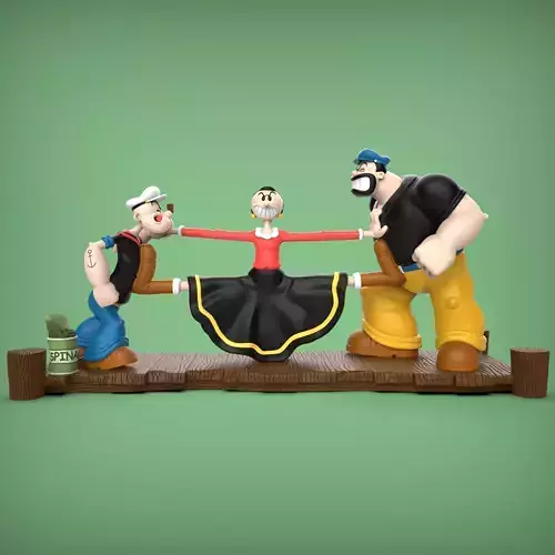 POPEYE OLIVIA Y BRUTUS 3D print model
