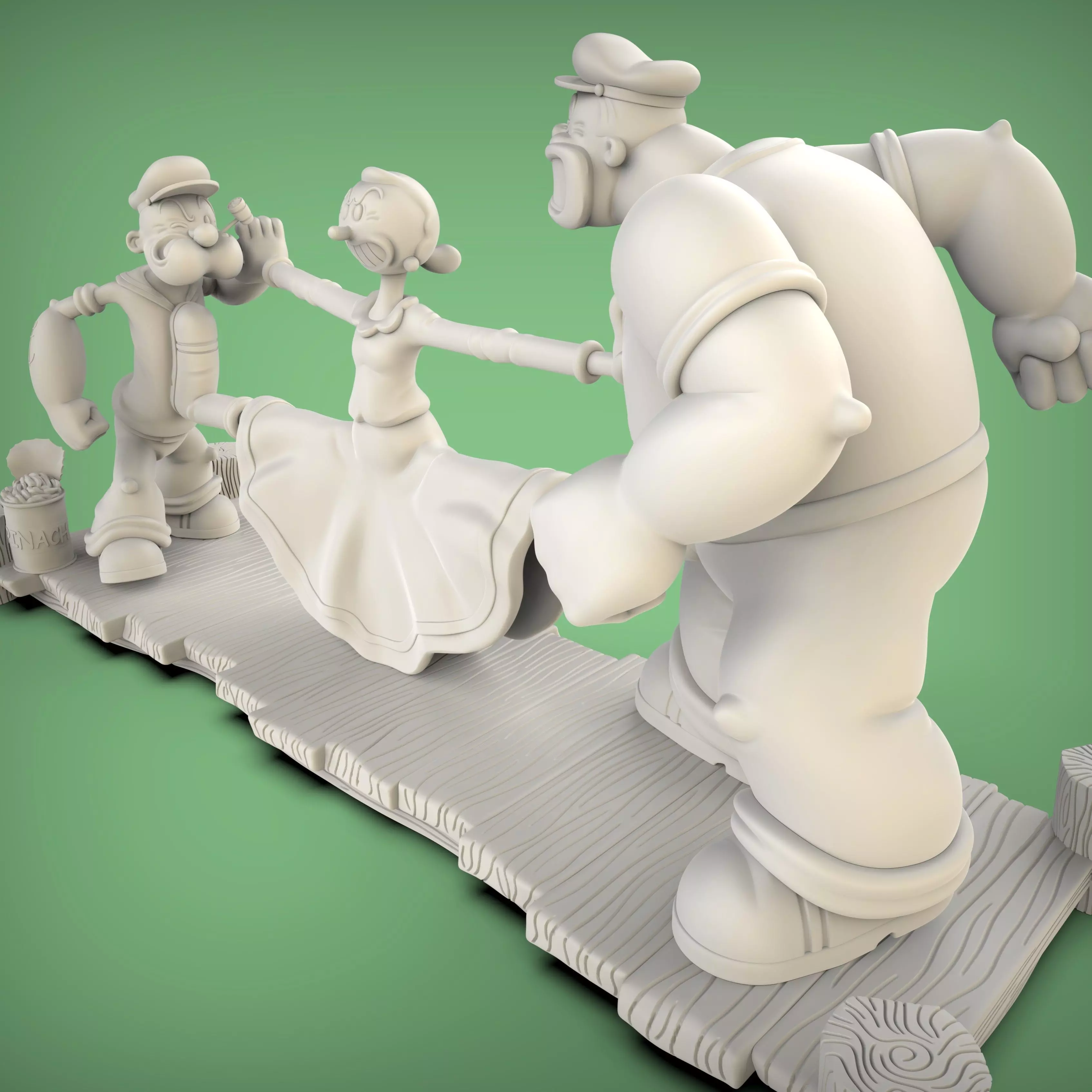 POPEYE OLIVIA Y BRUTUS 3D print model_9