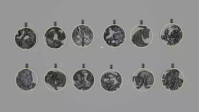 Zodiac Symbols theme 1 diamond frame