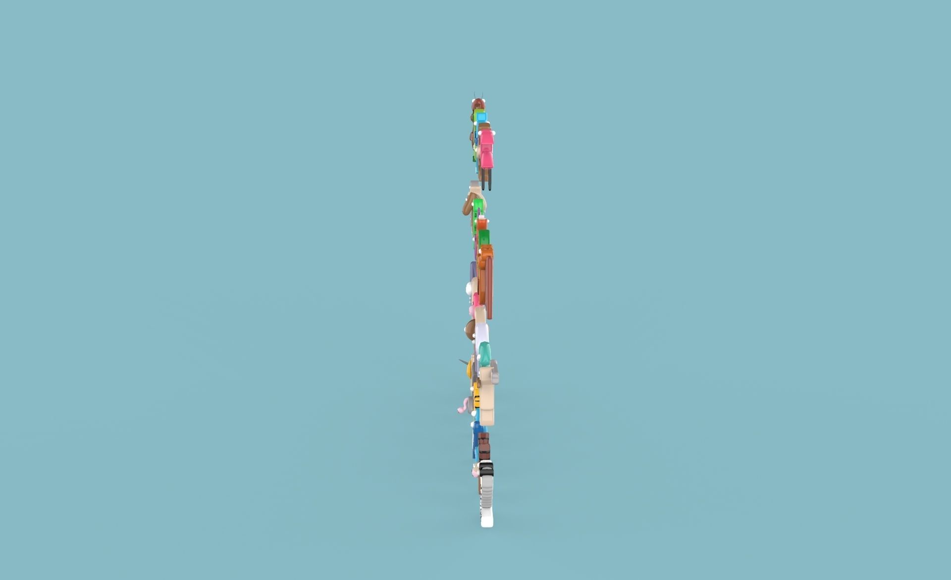 Cartoon Animal Alphabet v010 Low-poly 3D model_11