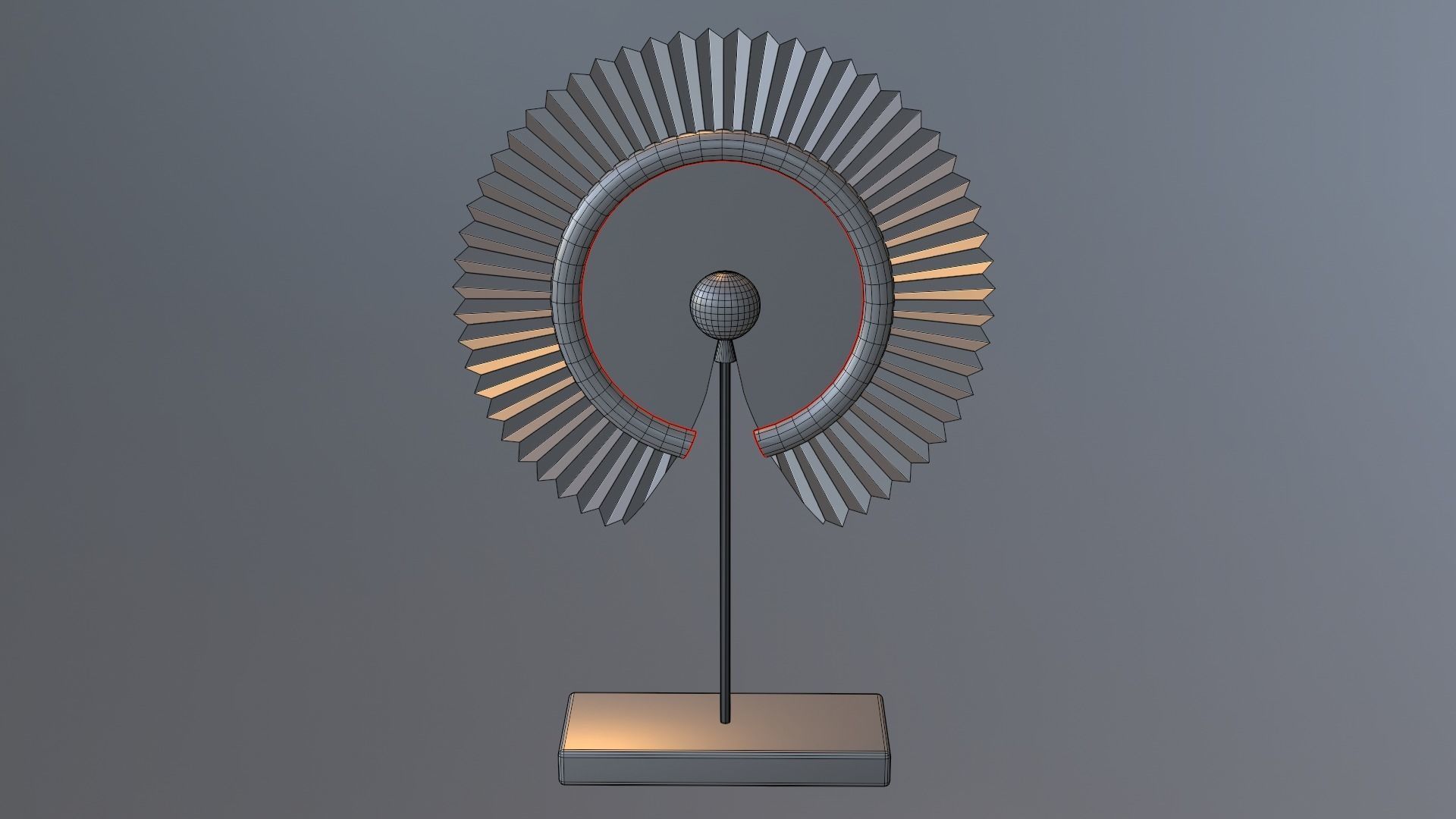Art Deco Sculpture Low-poly 3D model_5
