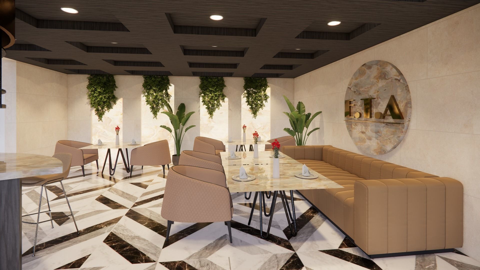 RESTAURANT AND LOUNGE INTERIOR AND EXTERIOR 3D DESIGN 3D model_10