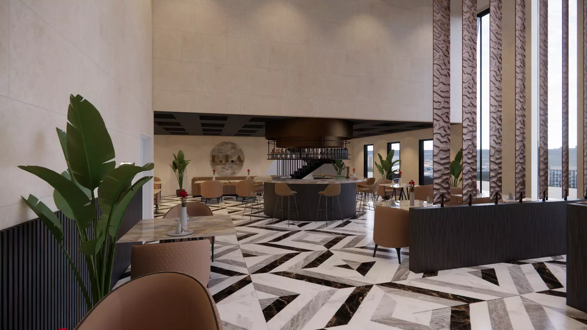 RESTAURANT AND LOUNGE INTERIOR AND EXTERIOR 3D DESIGN 3D model_0