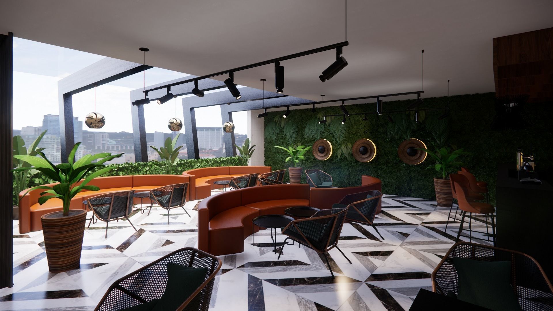 RESTAURANT AND LOUNGE INTERIOR AND EXTERIOR 3D DESIGN 3D model_14