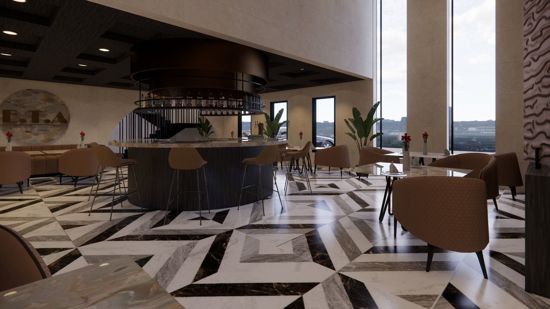 RESTAURANT AND LOUNGE INTERIOR AND EXTERIOR 3D DESIGN 3D model_8