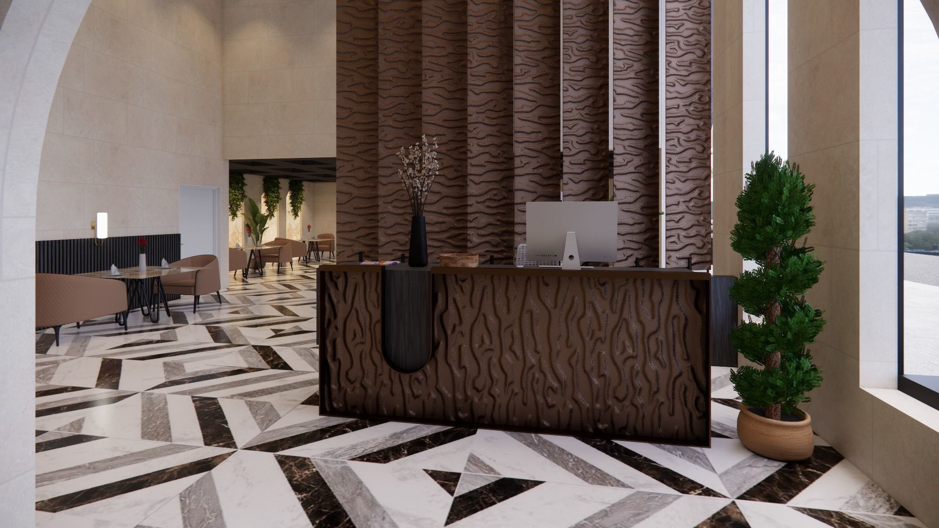 RESTAURANT AND LOUNGE INTERIOR AND EXTERIOR 3D DESIGN 3D model_3