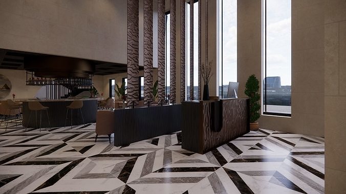 RESTAURANT AND LOUNGE INTERIOR AND EXTERIOR 3D DESIGN 3D model 5