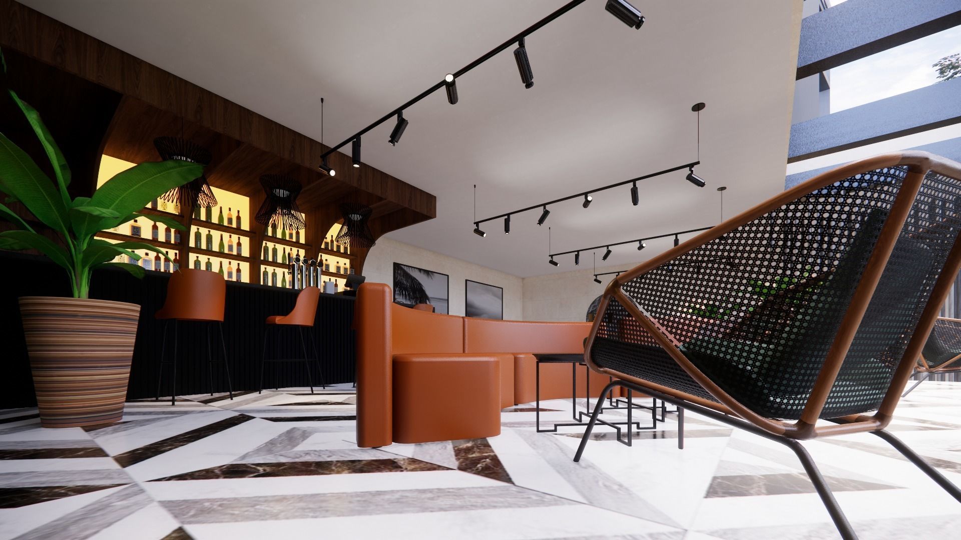 RESTAURANT AND LOUNGE INTERIOR AND EXTERIOR 3D DESIGN 3D model_17