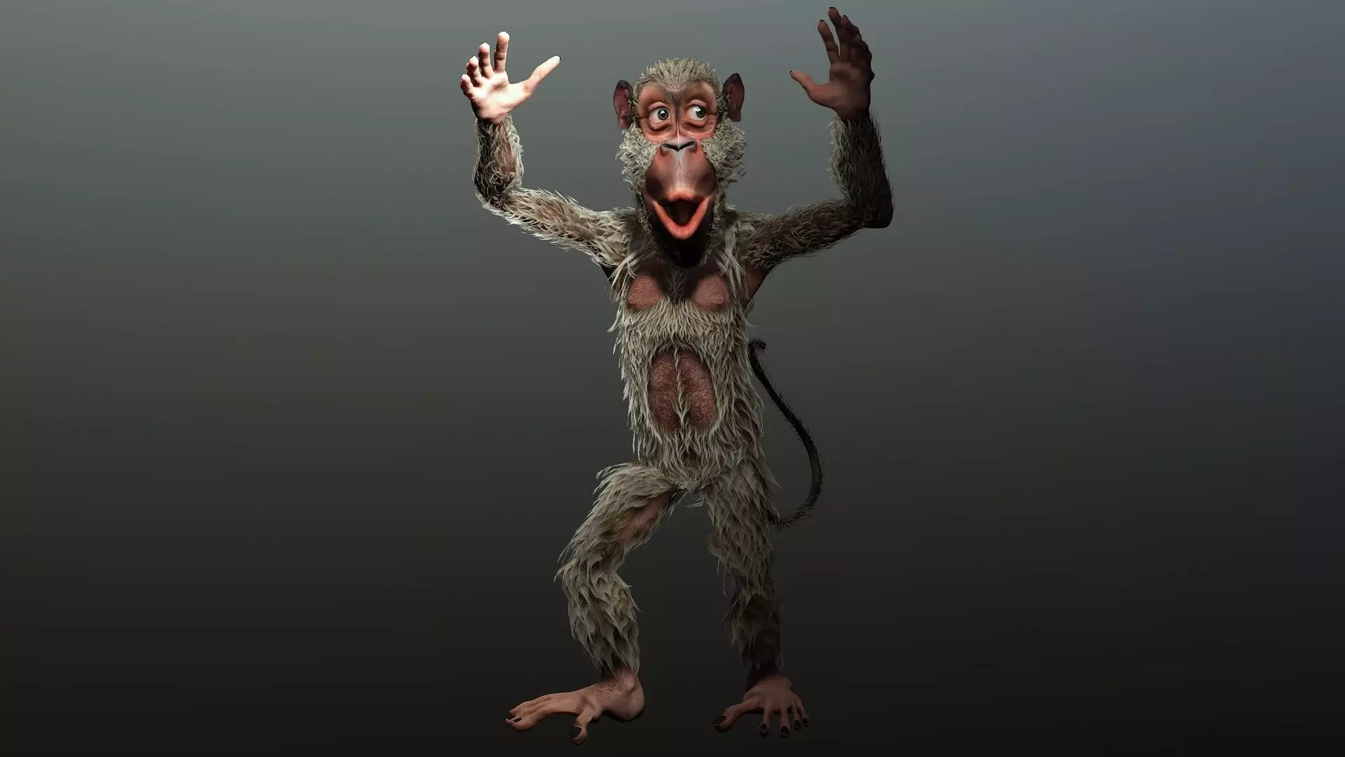 monkey  High quality character full Rigged and Animated  3D model_0