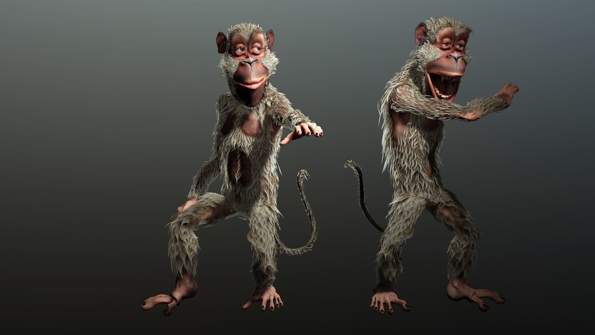 monkey  High quality character full Rigged and Animated  3D model_3