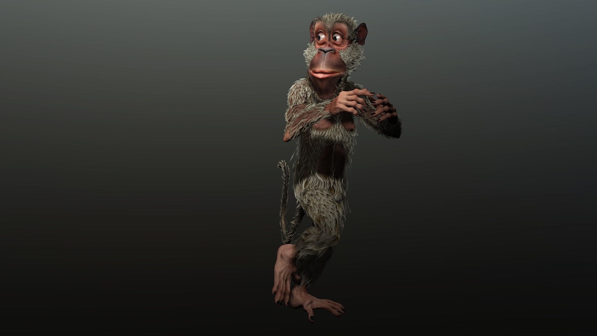 monkey  High quality character full Rigged and Animated  3D model_9