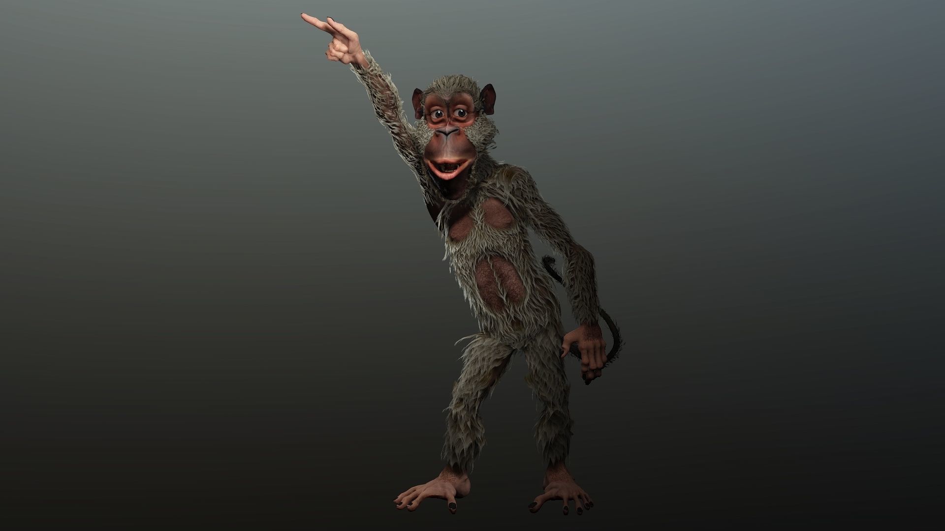 monkey  High quality character full Rigged and Animated  3D model_5