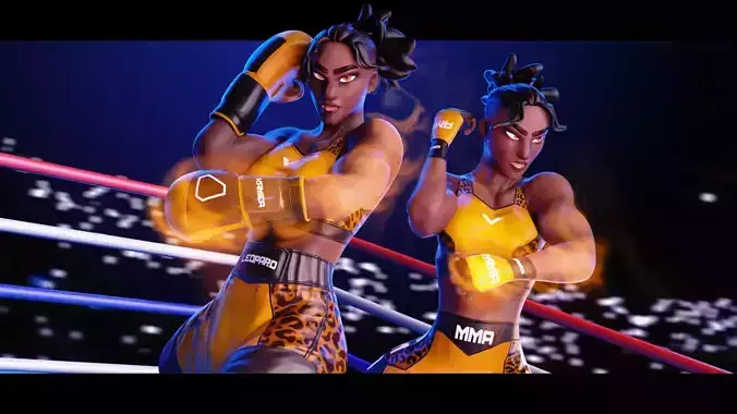 Low Poly Boxer - MMA Fighter - Kamea Low-poly 3D model