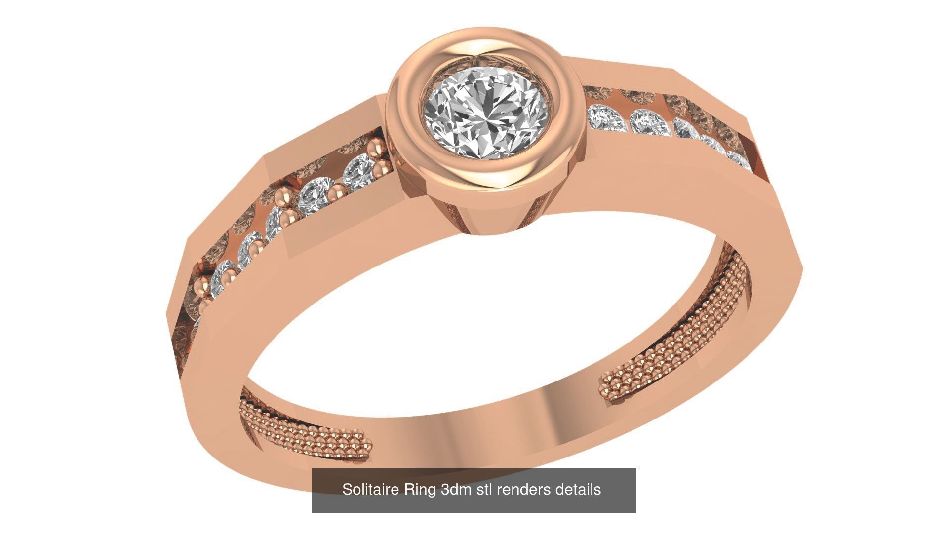 221  Diamond Ring renders 3dm stl details  3D Model Collection_26