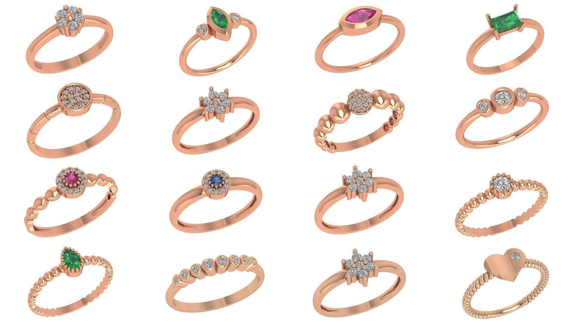 221  Diamond Ring renders 3dm stl details  3D Model Collection_5