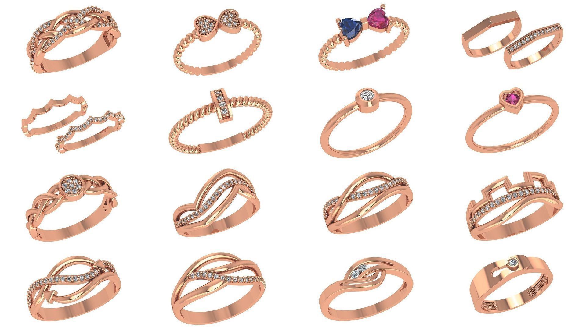 221  Diamond Ring renders 3dm stl details  3D Model Collection_12