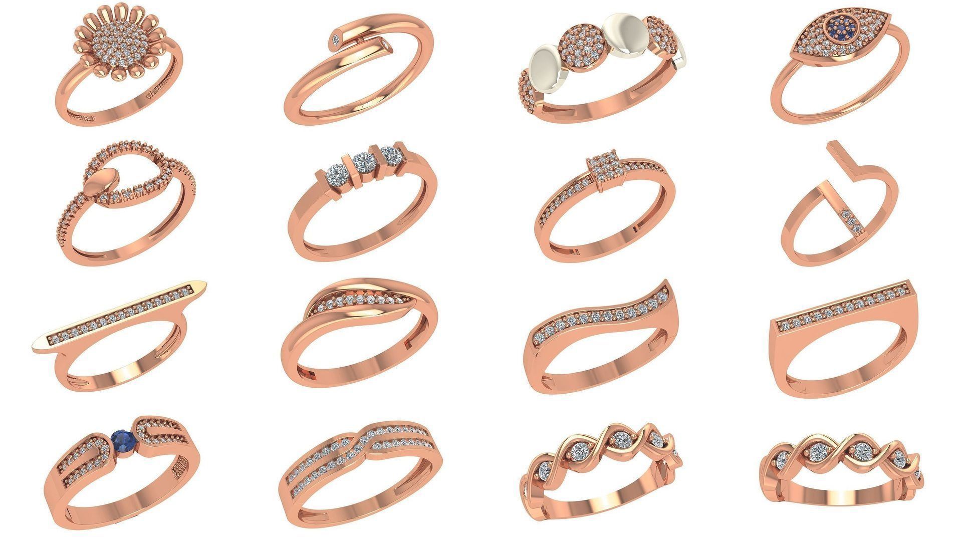 221  Diamond Ring renders 3dm stl details  3D Model Collection_3