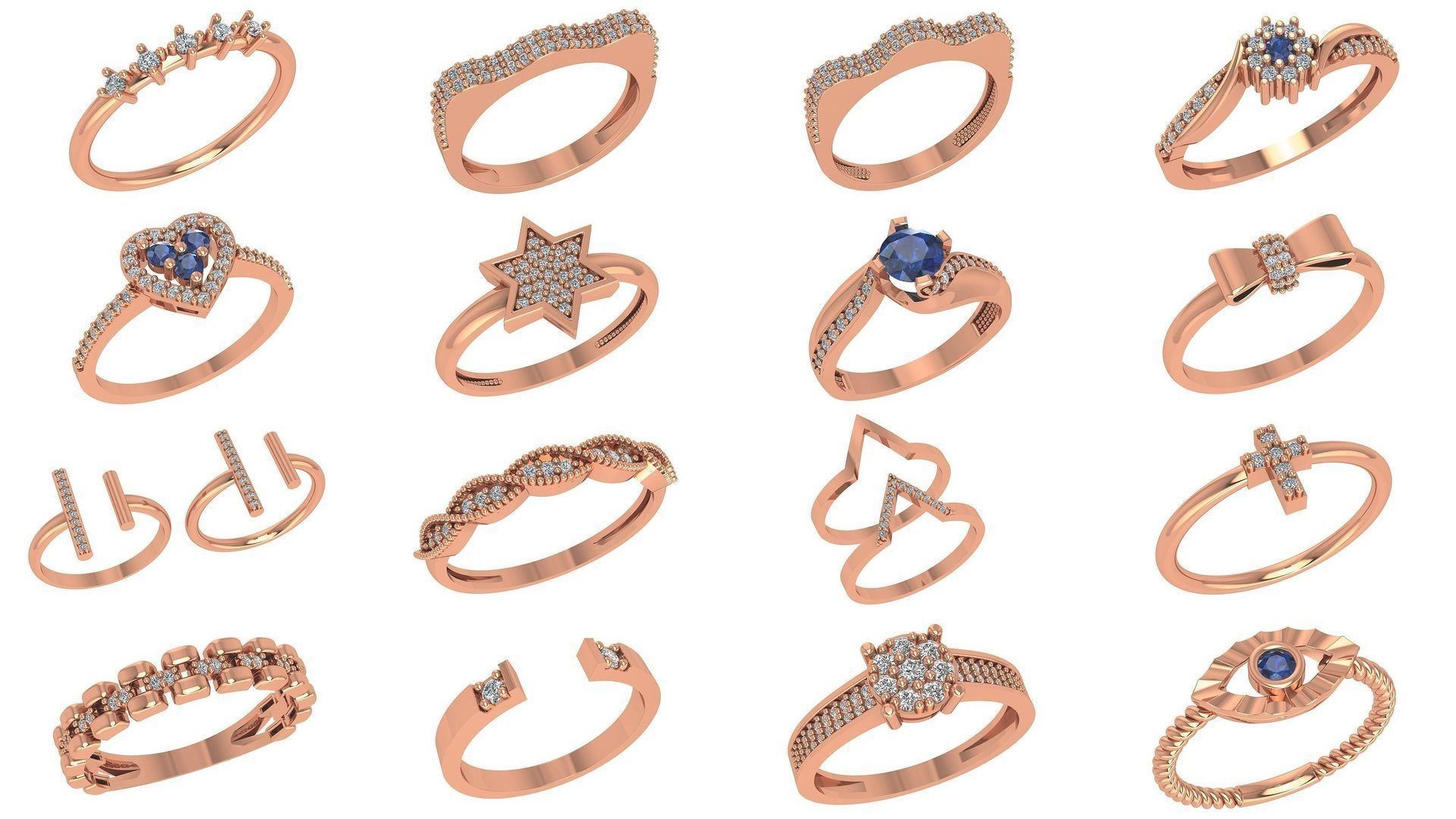 221  Diamond Ring renders 3dm stl details  3D Model Collection_2