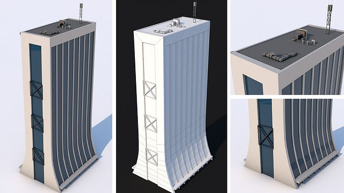 30 NYC Skyscrapers Buildings Low-poly 3D model 7