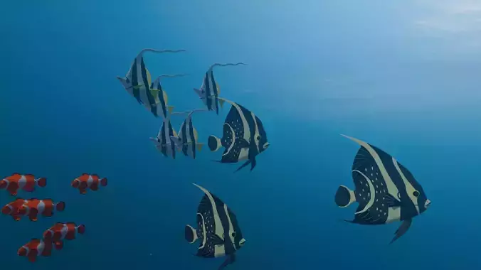 Ocean underwater scene setup 3D Model