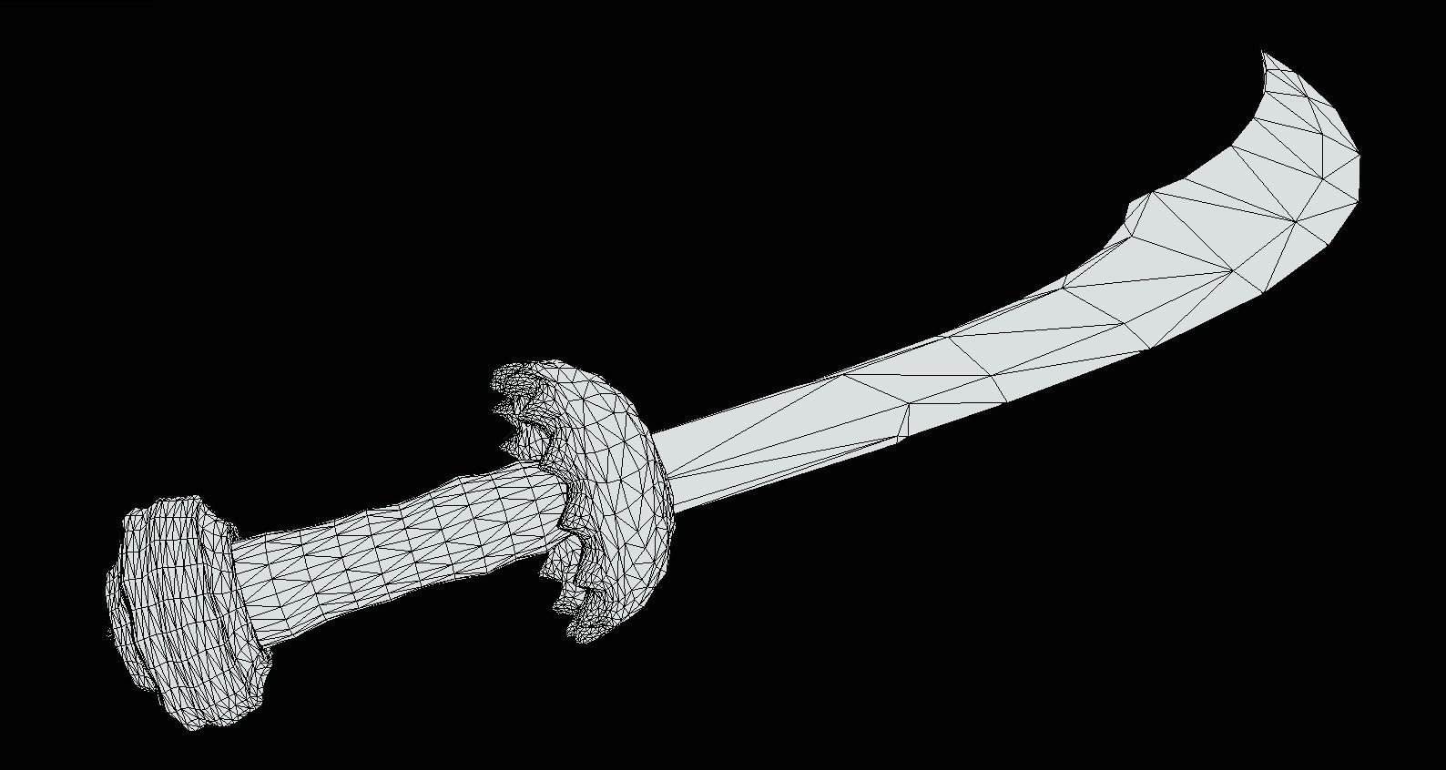 Damascus Scimitar - Game Ready Low-poly 3D model_5