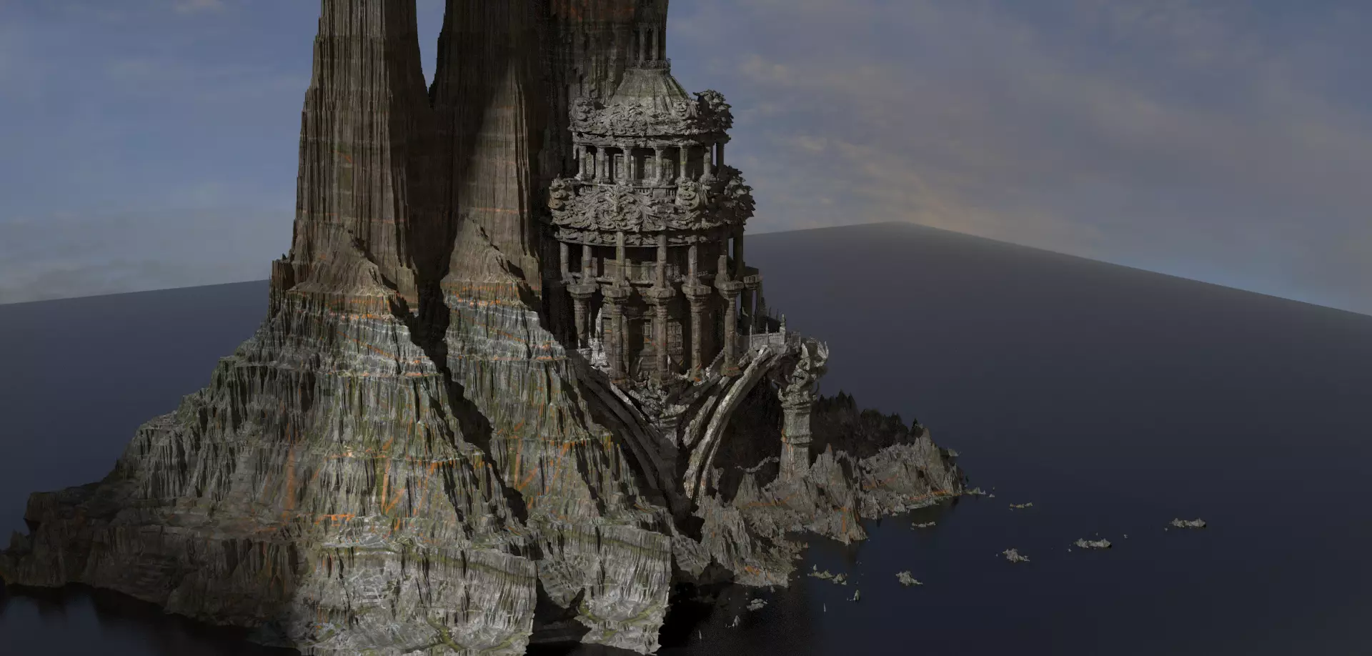 Mali i Thate Mountain retreat temple 3D model_0