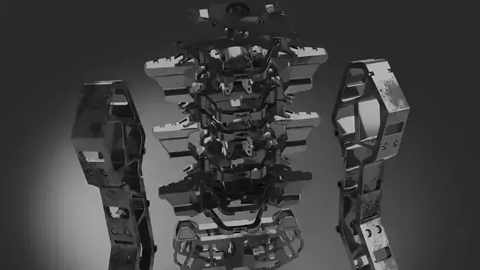 Robotic design skeleton scifi transform 3D model