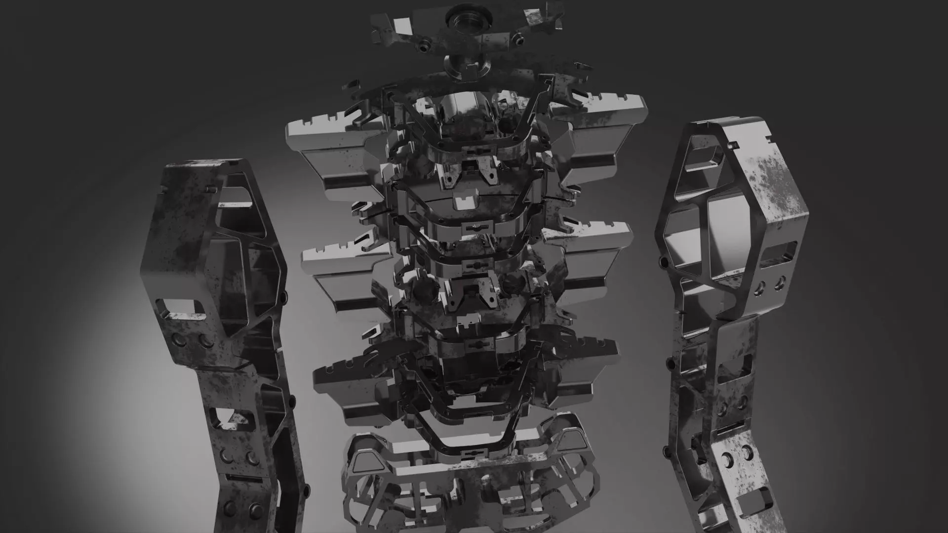 Robotic design skeleton scifi transform 3D model_0