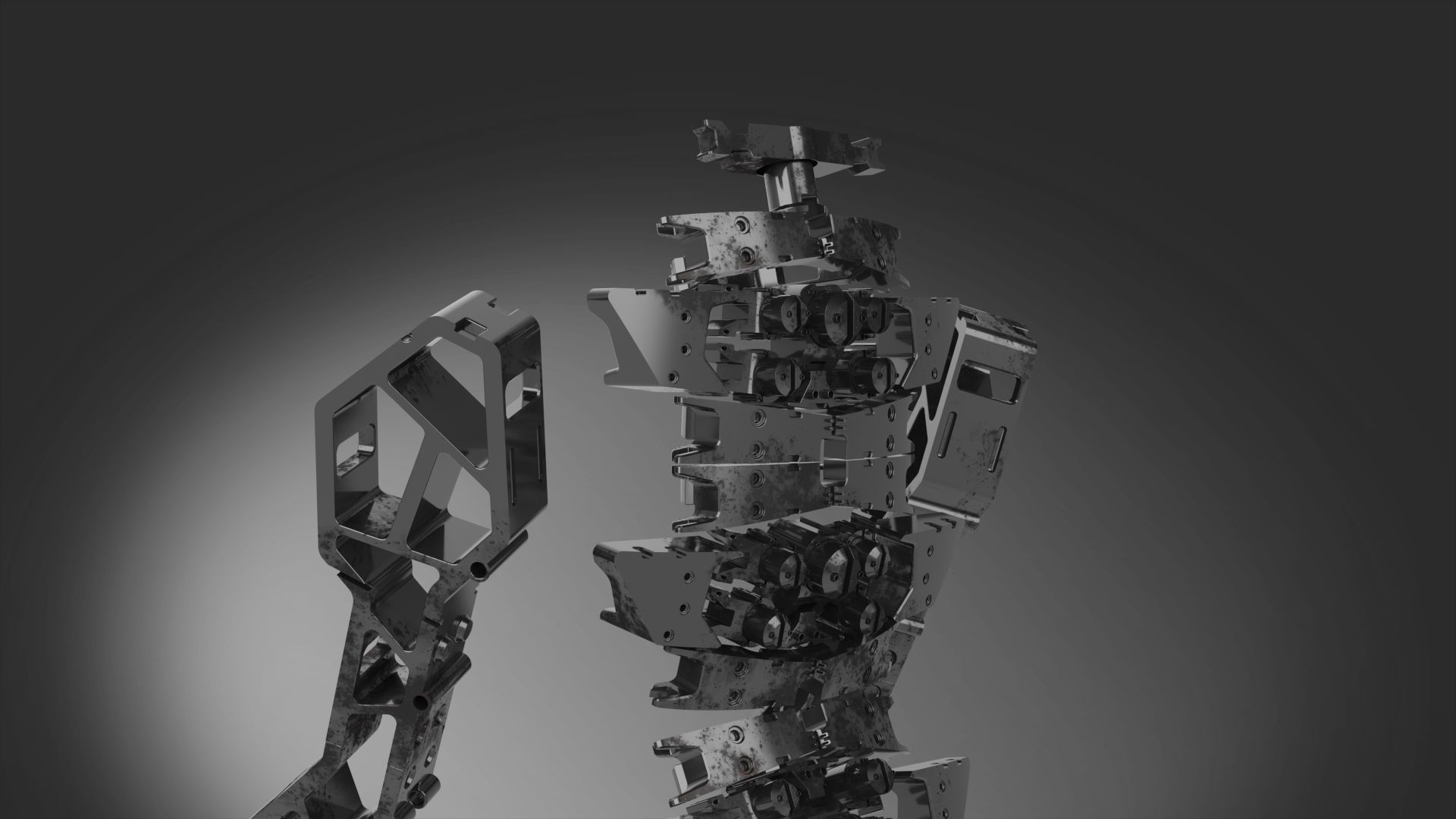 Robotic design skeleton scifi transform 3D model_6