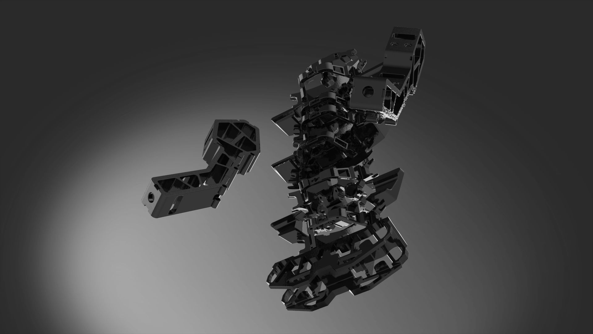 Robotic design skeleton scifi transform 3D model_4