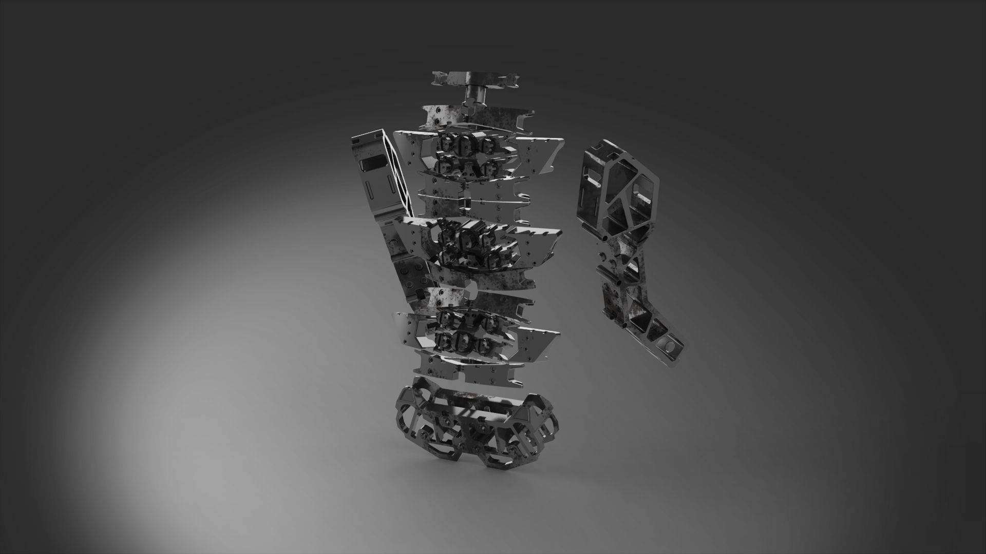 Robotic design skeleton scifi transform 3D model_7