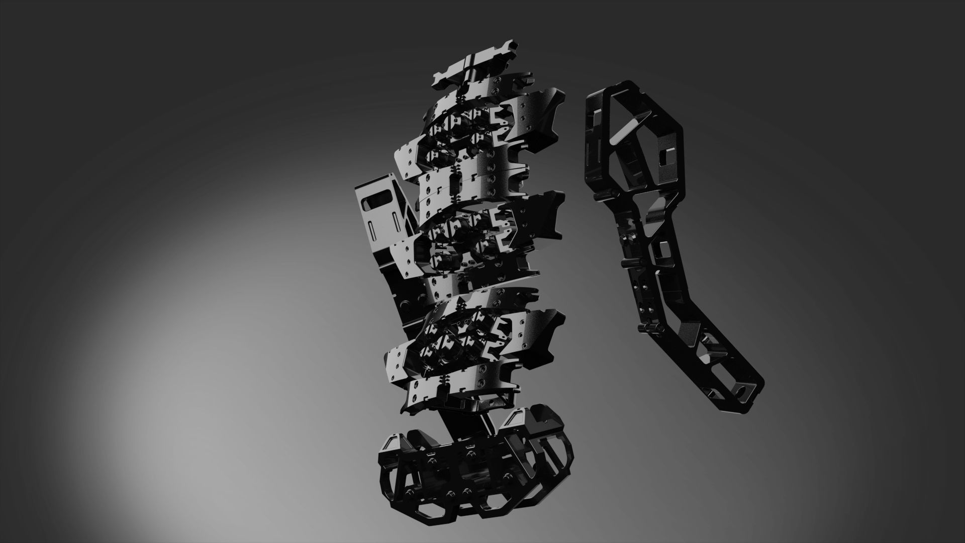 Robotic design skeleton scifi transform 3D model_2