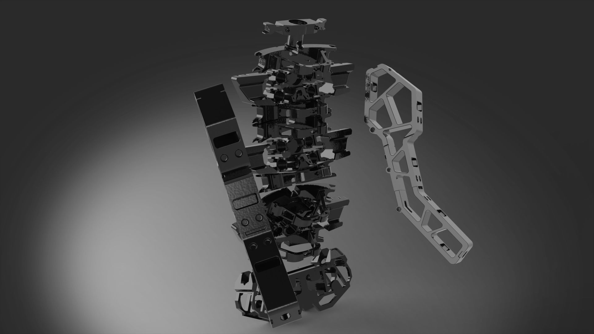 Robotic design skeleton scifi transform 3D model_3