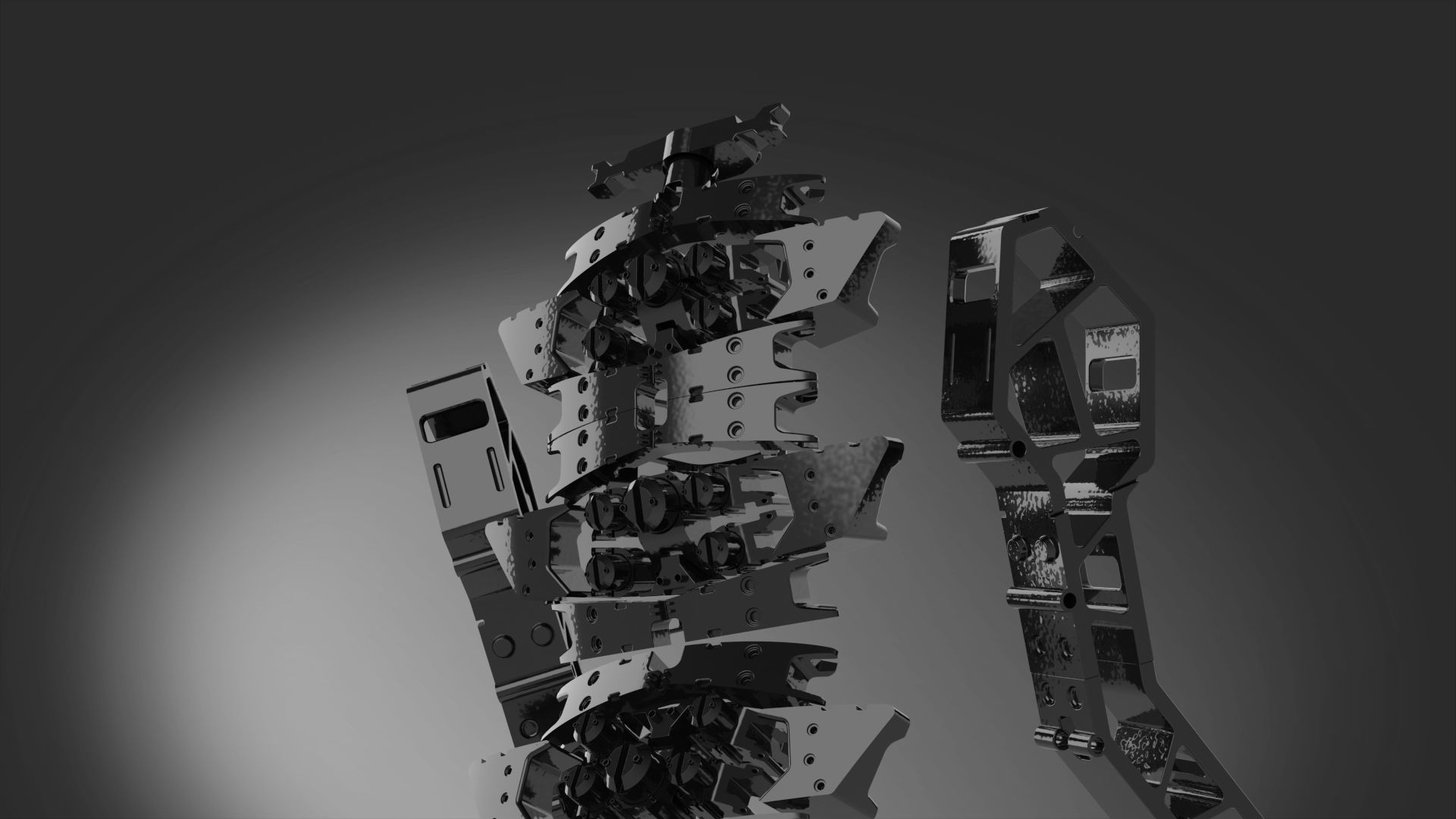 Robotic design skeleton scifi transform 3D model_5