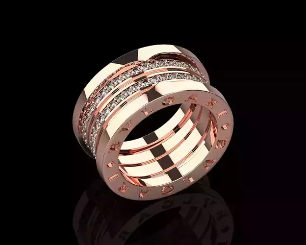 Bvlgari Ring with diamonds N201 3D print model