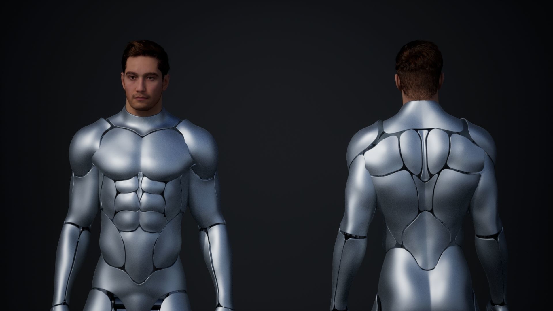 Male Robot R70 Pack Low-poly 3D model_6