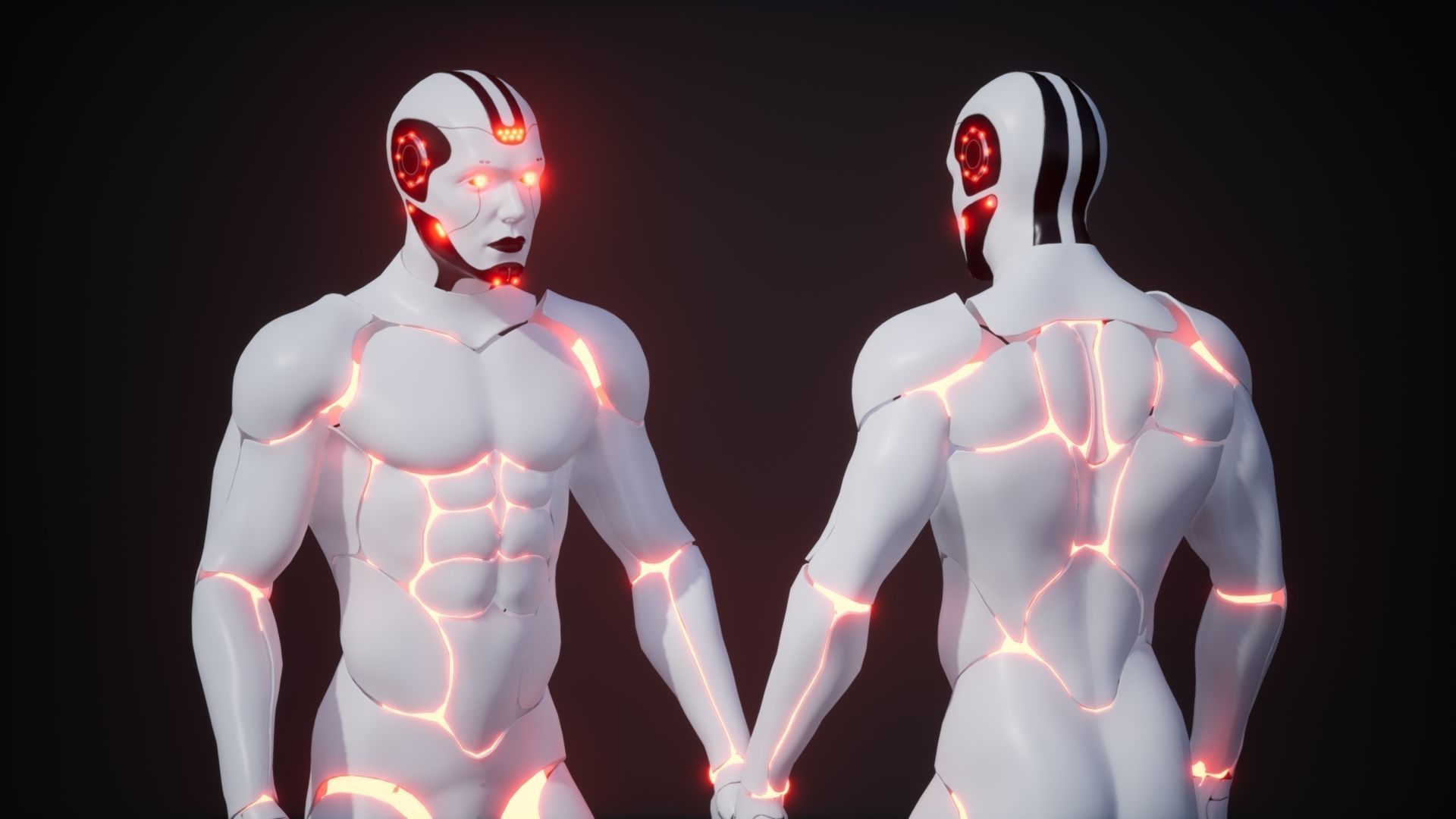 Male Robot R70 Pack Low-poly 3D model_5