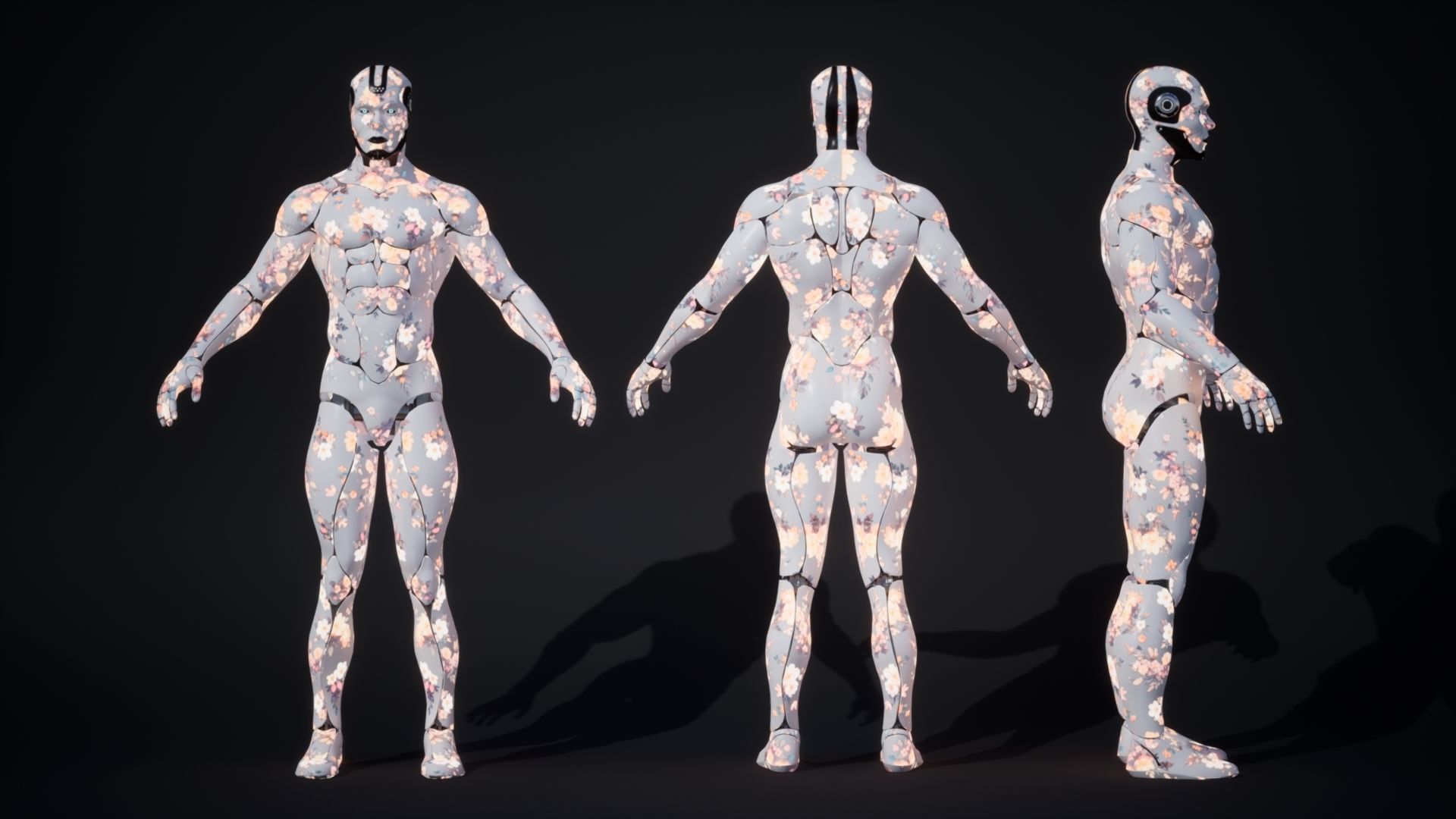 Male Robot R70 Pack Low-poly 3D model_7