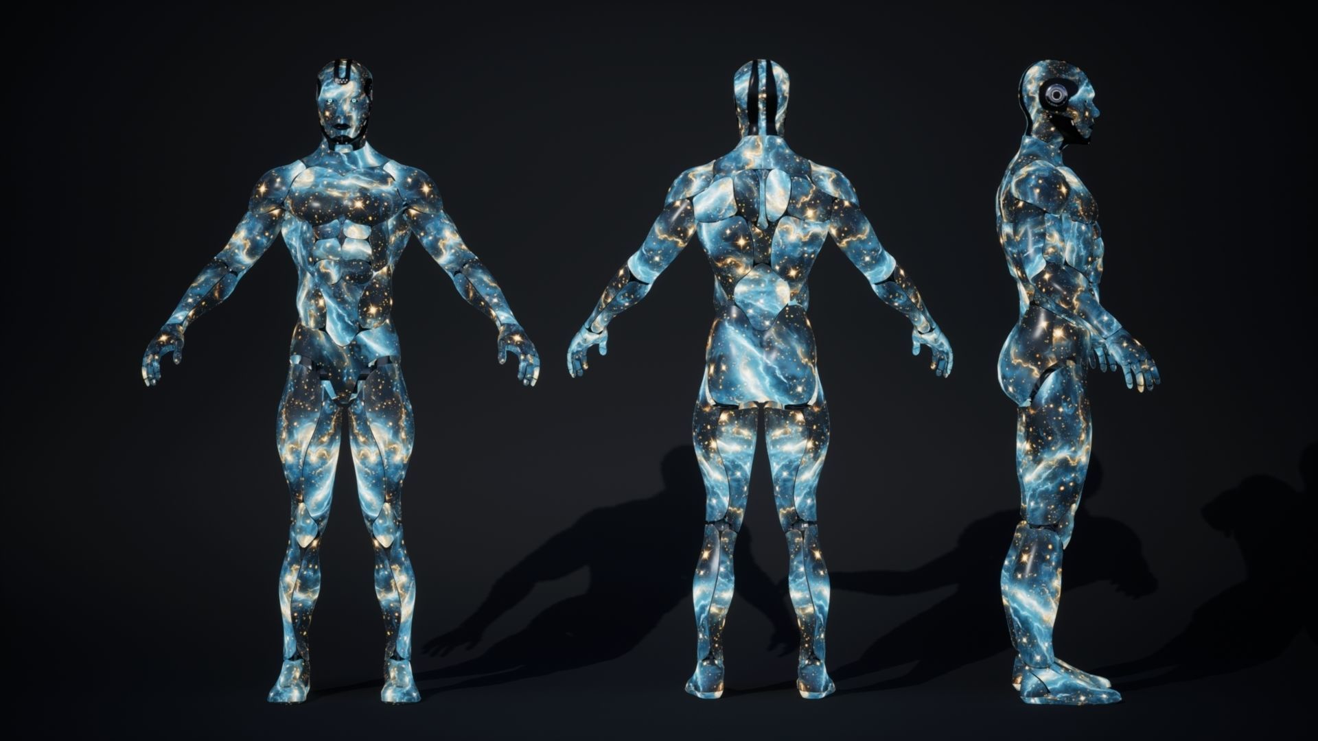 Male Robot R70 Pack Low-poly 3D model_8