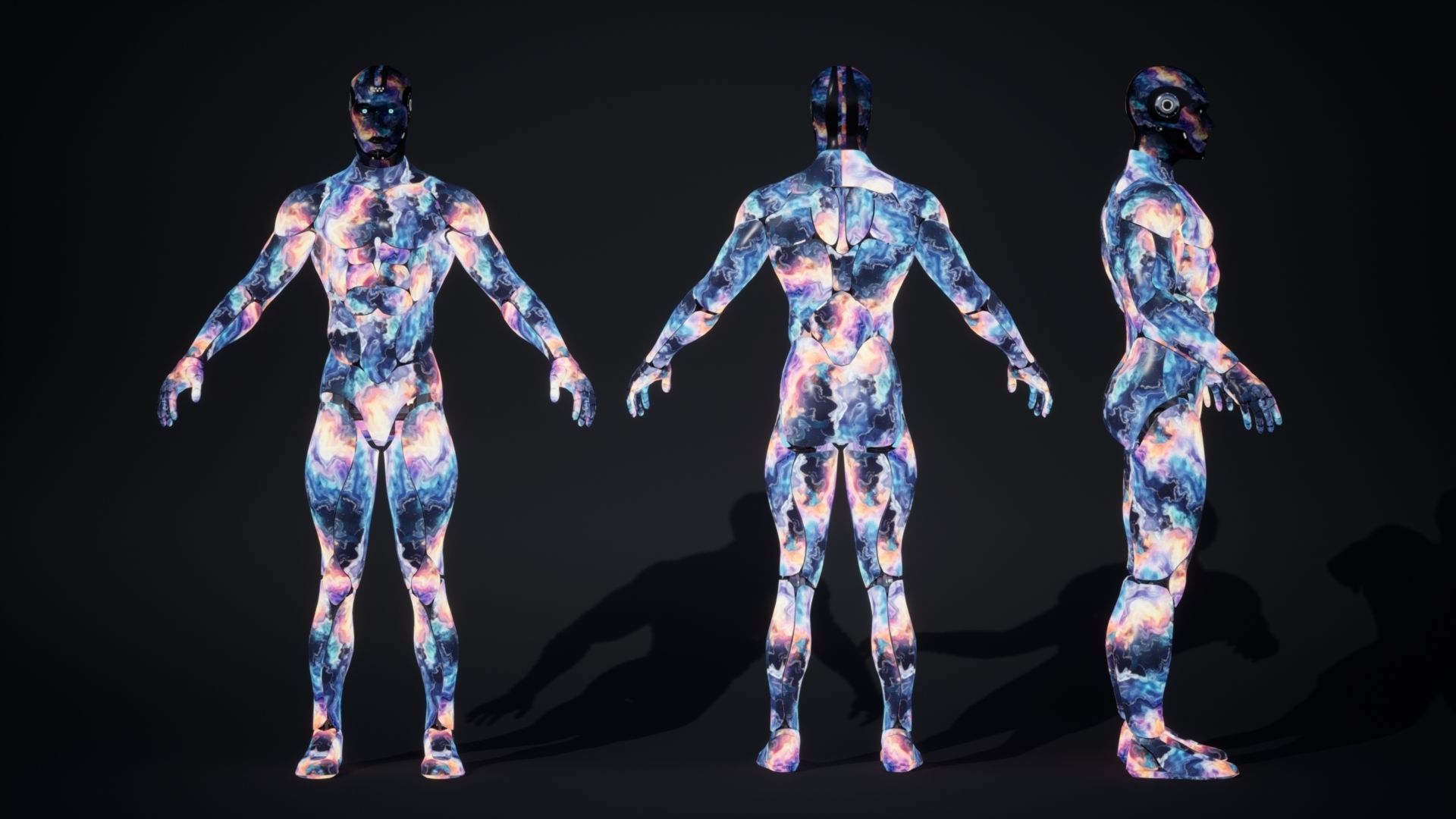 Male Robot R70 Pack Low-poly 3D model_9