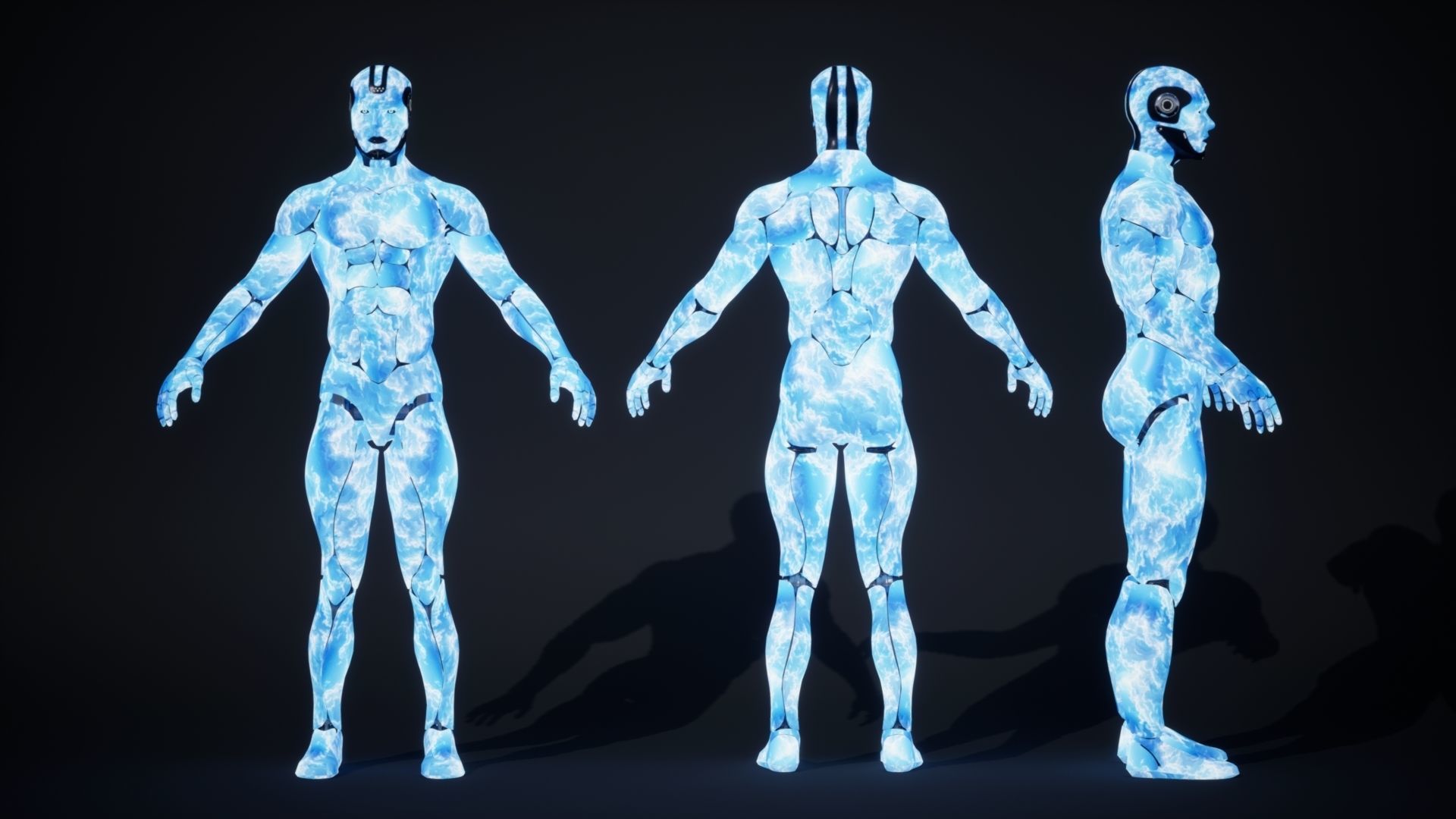 Male Robot R70 Pack Low-poly 3D model_11