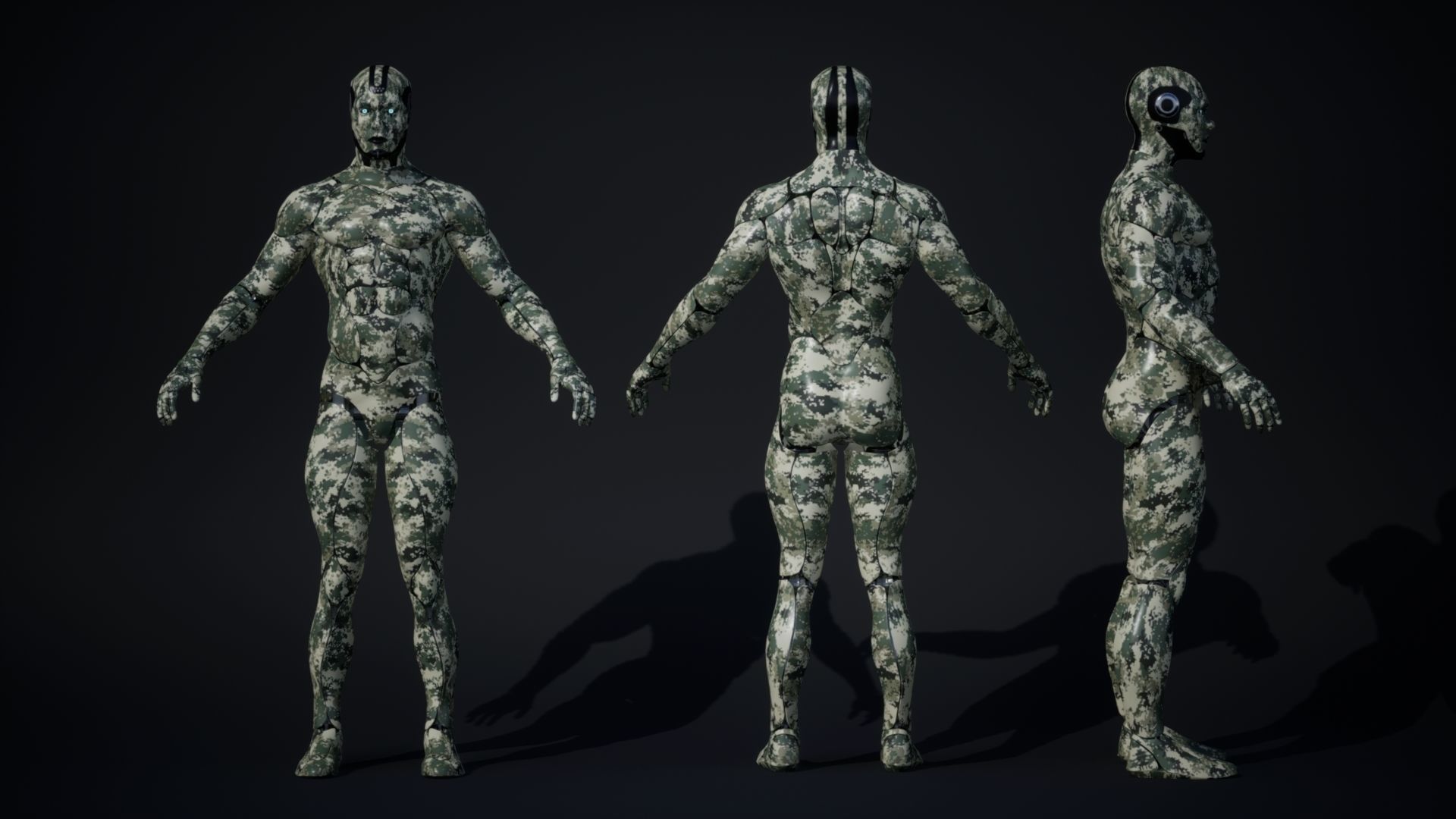 Male Robot R70 Pack Low-poly 3D model_10