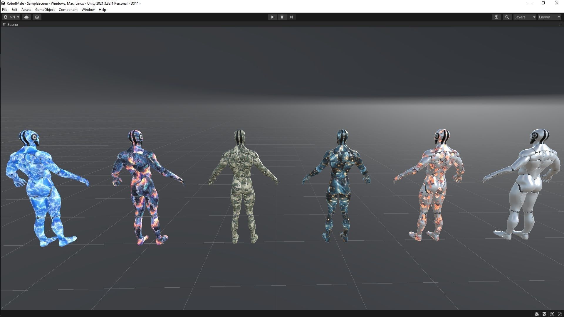 Male Robot R70 Pack Low-poly 3D model_18